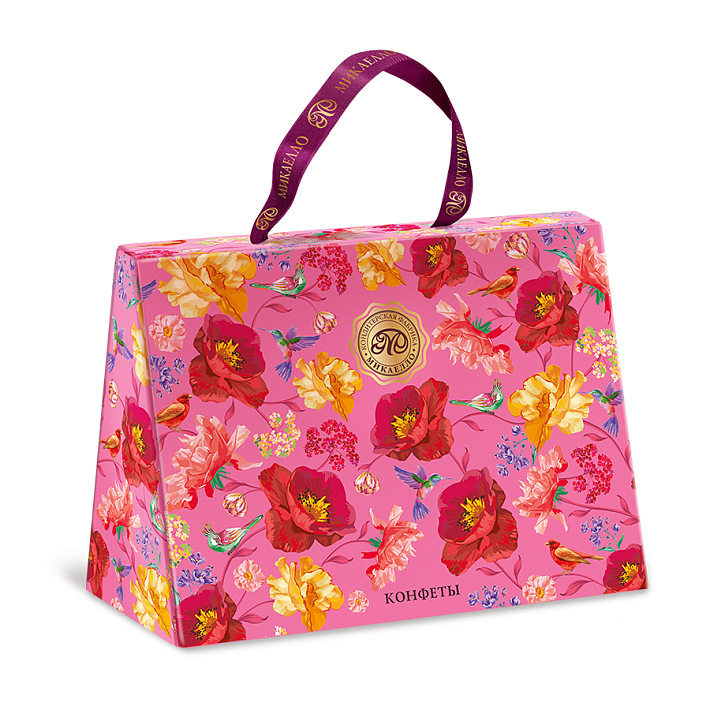 Набор конфет "Цветочный сад" Ассорти нуга в шоколадной глазури 150г/Микаелло