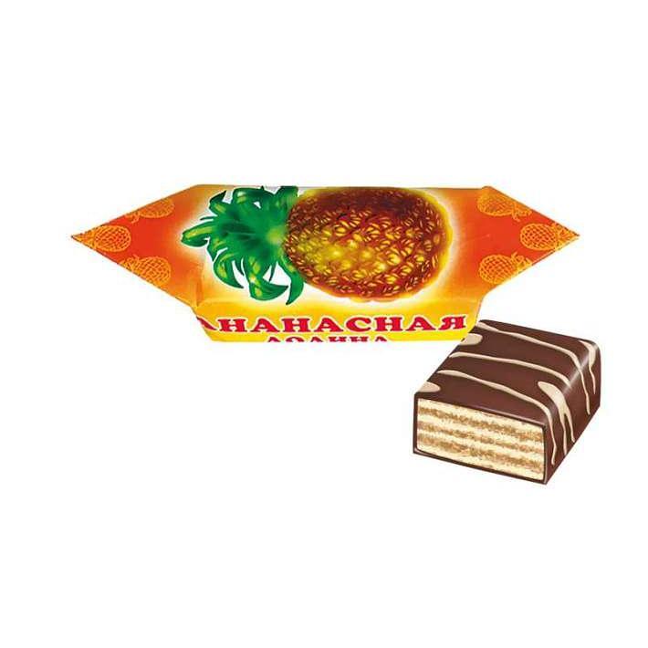 Конфеты вафельные Ананасная долина 1кг/Славянка