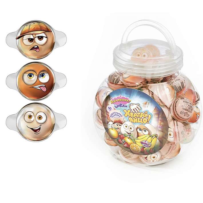 Жевательная резинка "Хватай яйцо!" с начинкой 10г/50шт/fun Candy lab
