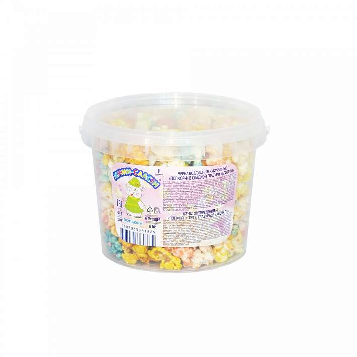 Муми-сласти Попкорн в сладкой глазури "Ассорти" 60г/6шт/Русский Промышленник