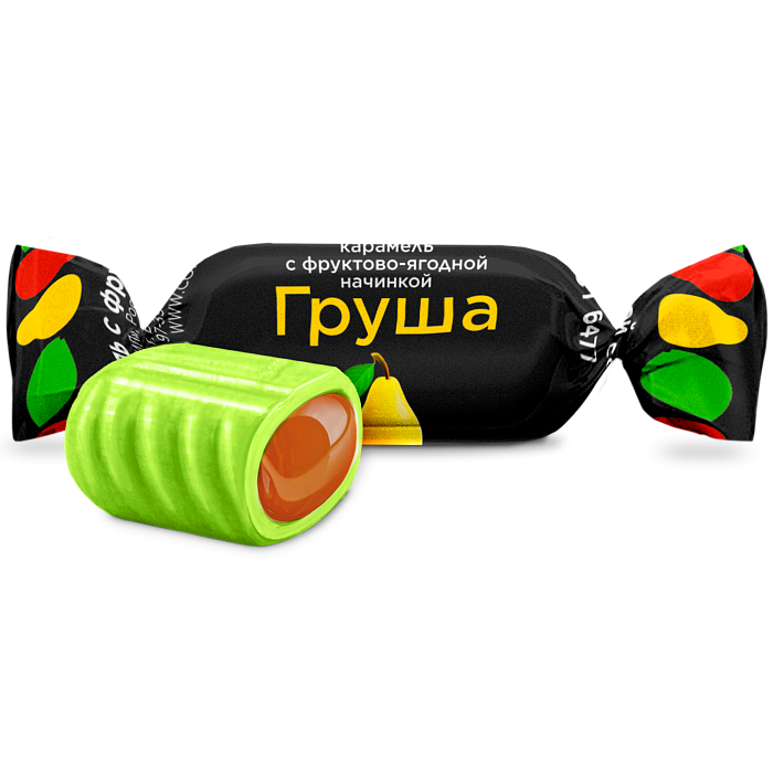 Карамель "Груша" с фруктово-ягодной начинкой 1 кг/КОНФИЛ
