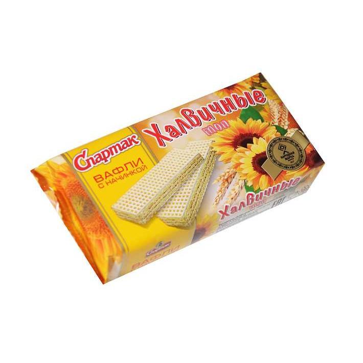 Вафли Халвичные флоу-пак 72г/Спартак