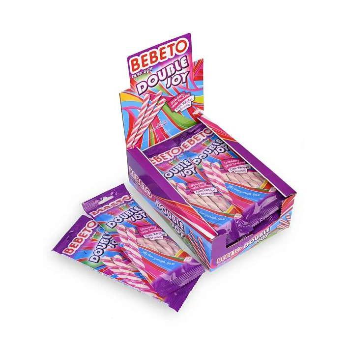 Мармелад жевательный "DOUBLE JOY" клубника .и ваниль 75г/12шт/Bebeto
