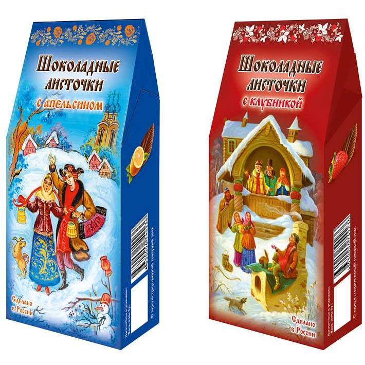 Шоколадный набор "Шоколадные листочки" Зима 85г/Шоколадный Дом