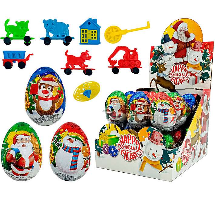 Шоколадное яйцо "Happy New Year" с сюрпризом 25г/24шт/fun Candy lab
