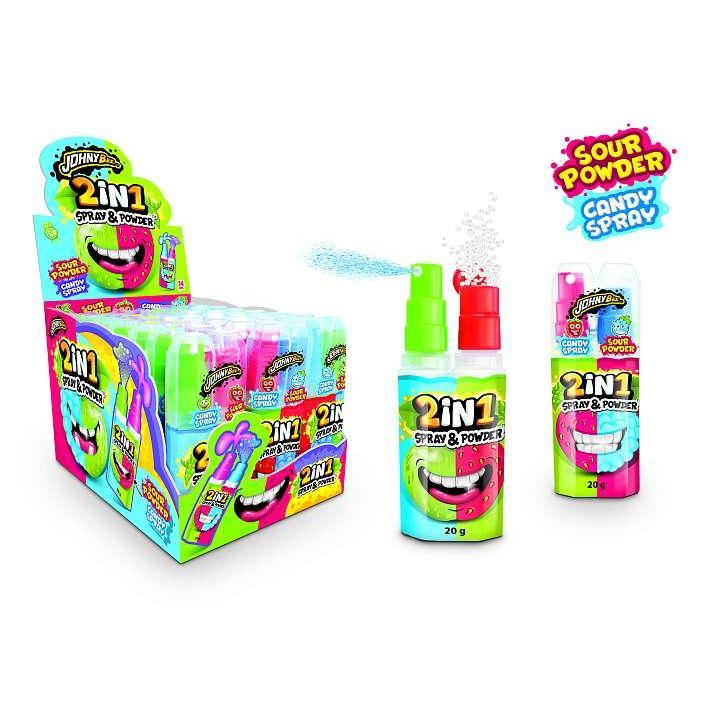 Жидкая конфета-спрей и пудра "Spray powder" Johny Bee 20г/24шт/КенигТрейд