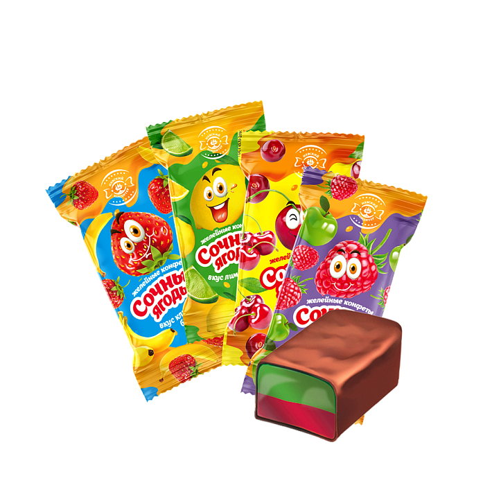 Конфеты "Сочные ягоды" микс глазированные желейные 500г/Невский кондитер