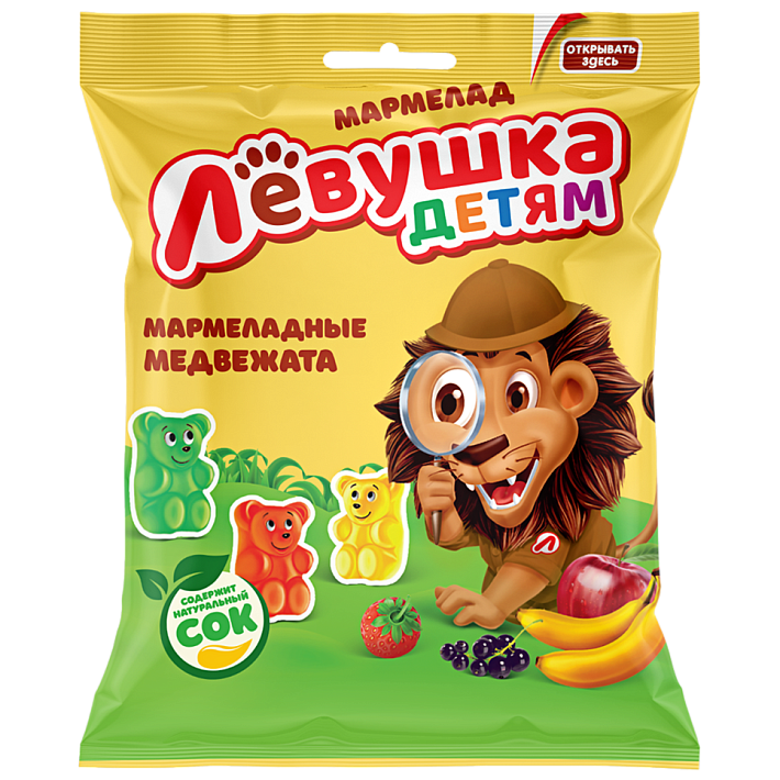 Мармелад жевательный "Левушка детям" медвежата 70г/Славянка