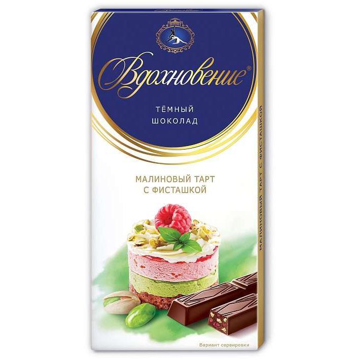 Шоколад "Вдохновение" Малиновый тарт с фисташкой 100г/17шт/Бабаевский