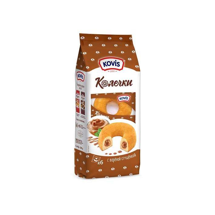 Колечки "Kovis" с кремом Вареная сгущенка 240г/Раменский КК