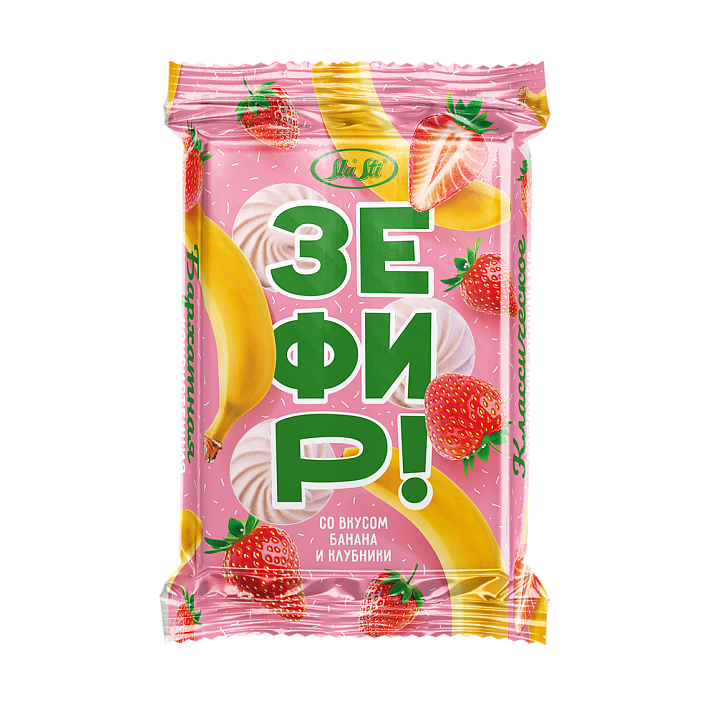 Зефир "Sla Sti" с начинкой со вкусом Банана и Клубники 320г/КФ Сласти