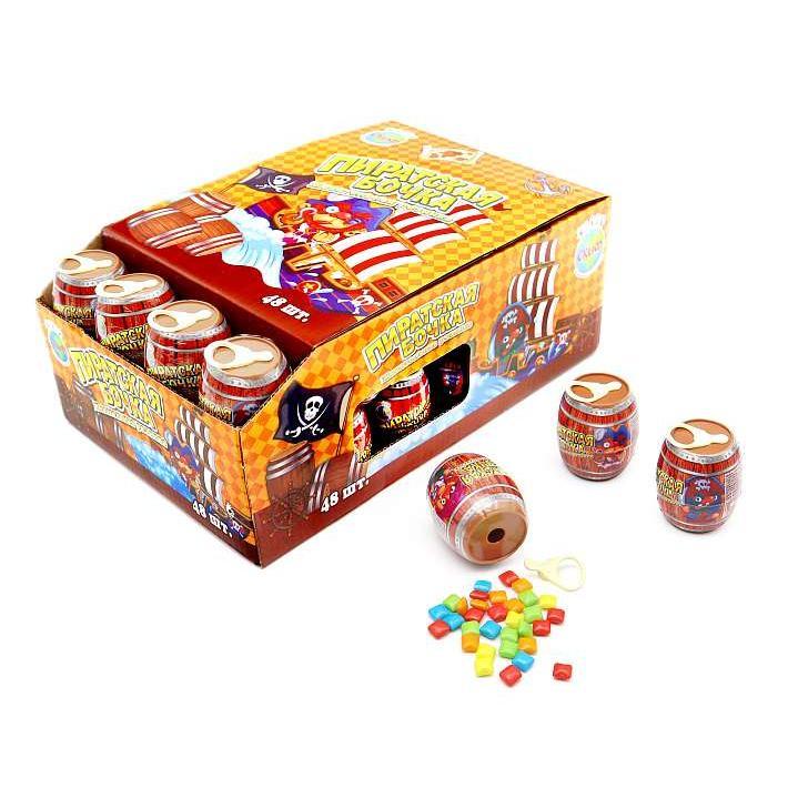 Жевательная резинка Пиратская бочка 7г/48шт/Скиф