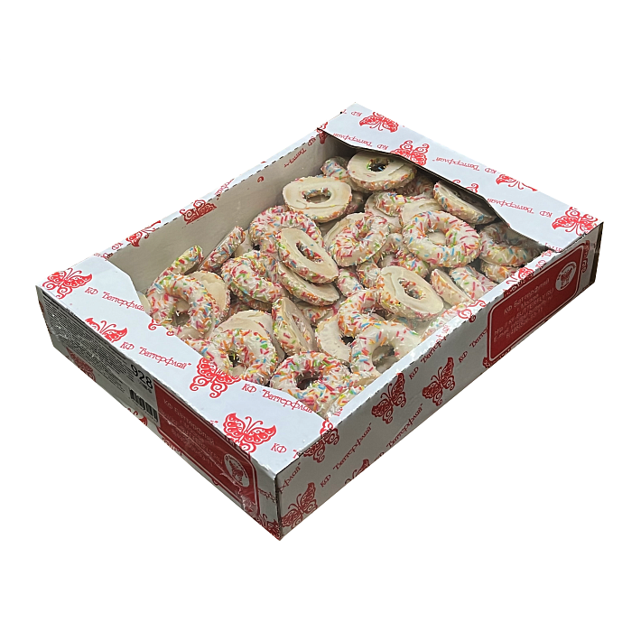 Мини-донатсы с пломбирной начинкой и радужной посыпкой 2кг/Баттерфляй