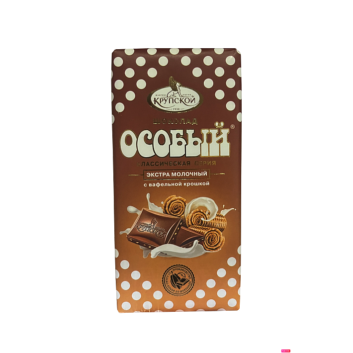 Шоколад "Особый" экстрамолочный с Вафельной крошкой 85г/КФ Крупская