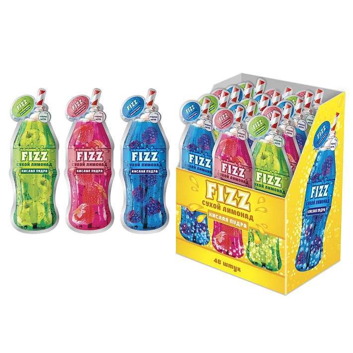Кислая пудра "FIZZ" сухой лимонад 10г/48шт/Конфитой