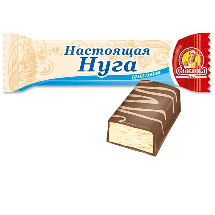 Конфеты "Настоящая нуга" ванильная 27 гр/Славянка
