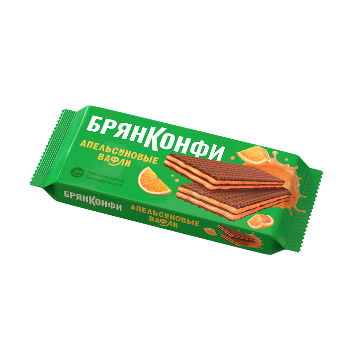 Вафли "Апельсиновые" 190 гр/Брянконфи