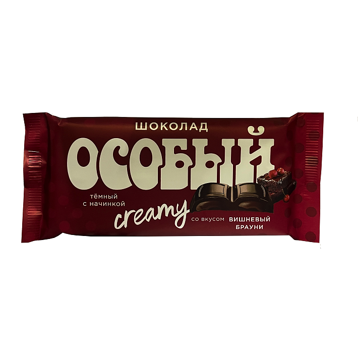 Шоколад "Особый" темный с начинкой Вишневый брауни 82 гр/КФ Крупская