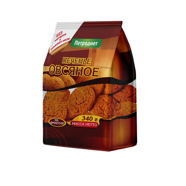 Печенье "Овсяное" на фруктозе 340г/Петродиет