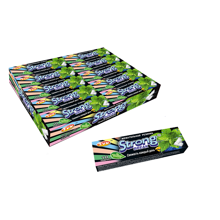 Жевательная резинка «STRONG BREAK» со вкусом Мяты в виде драже 14г/20шт/Candy Club