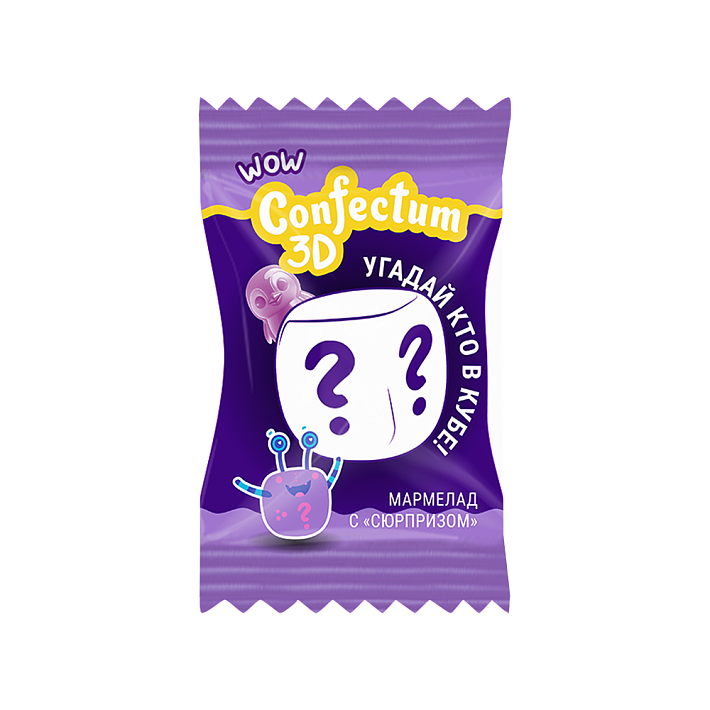 Мармелад "Confectum Funny 3D Куб" вкус Винограда, Клубники, Манго 60 гр/Конфектум