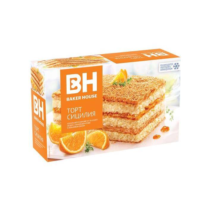 Торт бисквитный "Сицилия" 350г/Baker House