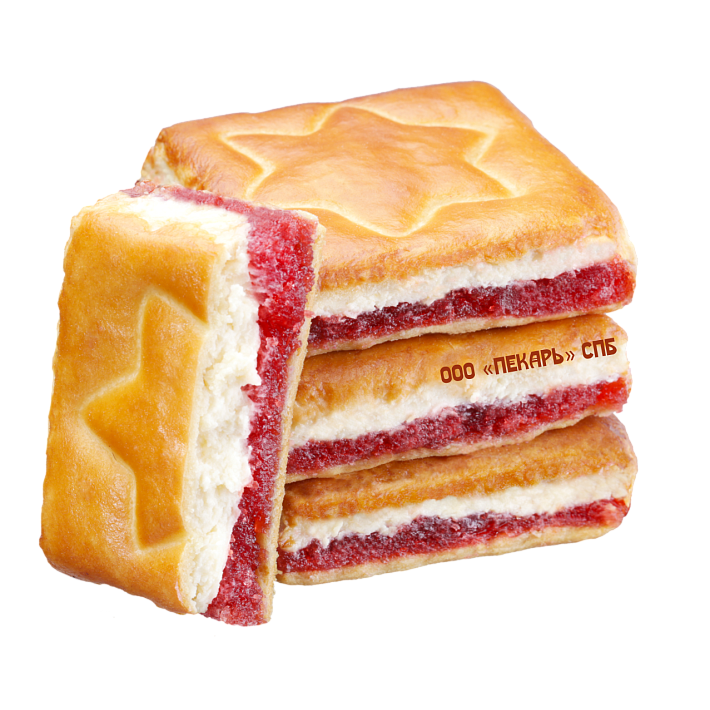 Печенье "Любимое" творожное с клубникой 2кг/Пекарь