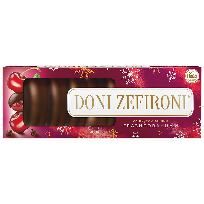 Зефир "DONI ZEFIRONI" со вкусом Вишни глазированный НГ 210г/КФ Нева