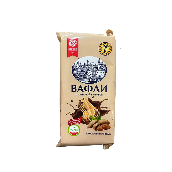 Вафли "Шоколадный миндаль" на фруктозе с начинкой 100г/Вереск