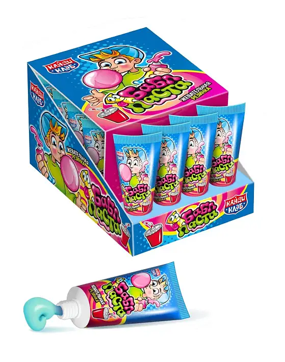 Жевательная резинка "Бабл паста" со вкусом Колы 20г/24шт/Канди Клаб