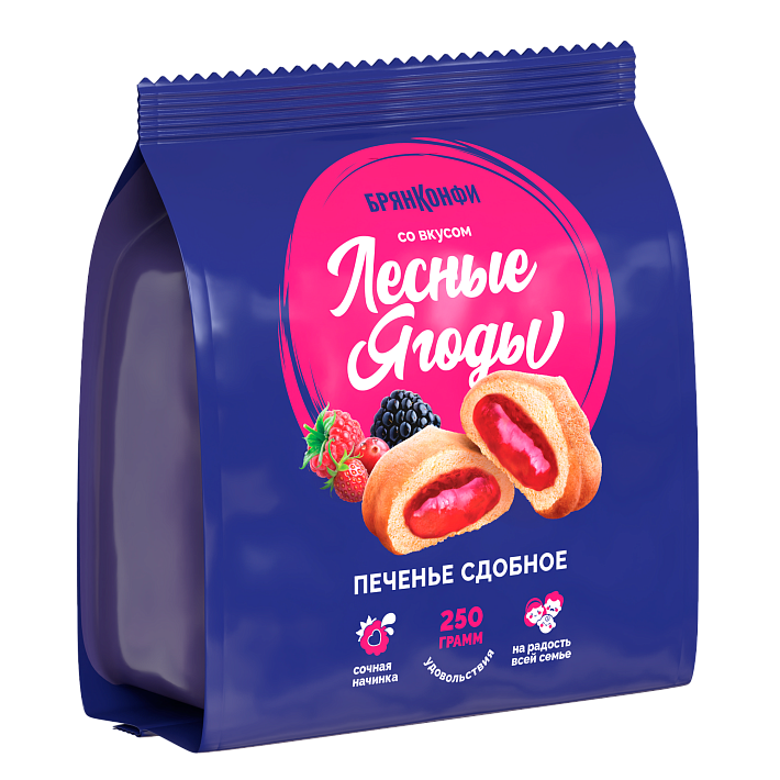 Печенье сдобное со вкусом Лесные ягоды 250г/Брянконфи