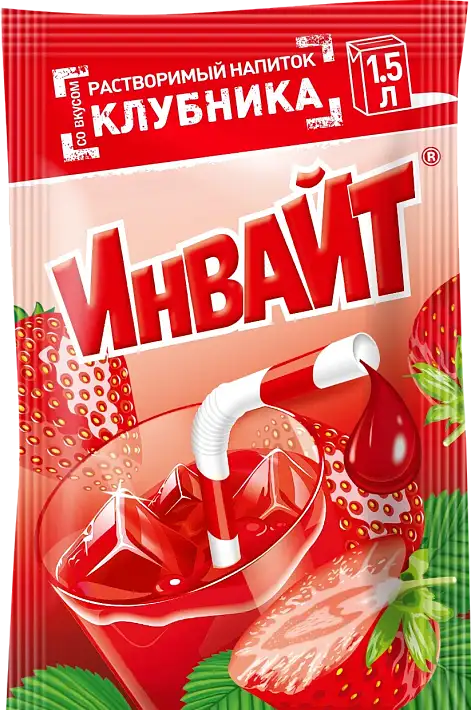 Растворимый напиток "ИНВАЙТ" Клубника 12г/24шт/Канди Клаб