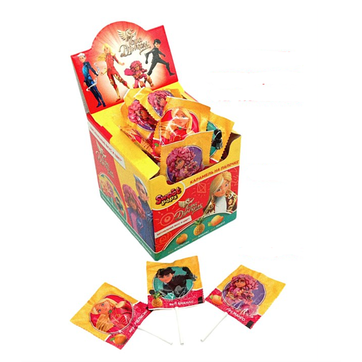 Карамель "SWEET POPS Тара Дункан" тропический микс 10г/50шт/Сладкая сказка