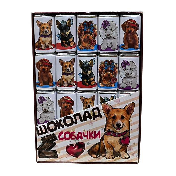 Шоколадный набор "Собачки" (5г*20) 100г/Дилан+