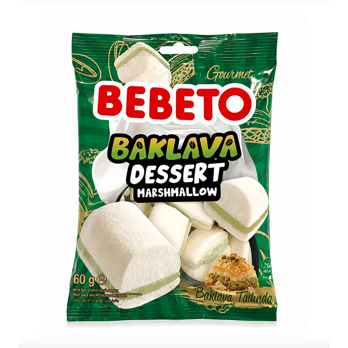 Маршмеллоу "BAKLAVA DESSERT" со вкусом Фисташковой баклавы 60г/12шт/Bebeto