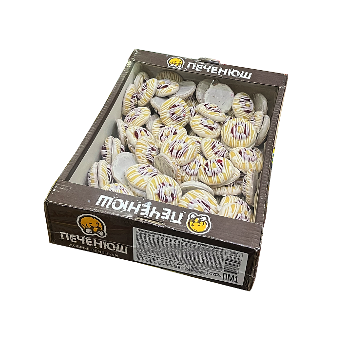 Печенье "Печенюш Малиныч" в белой глазури 2 кг