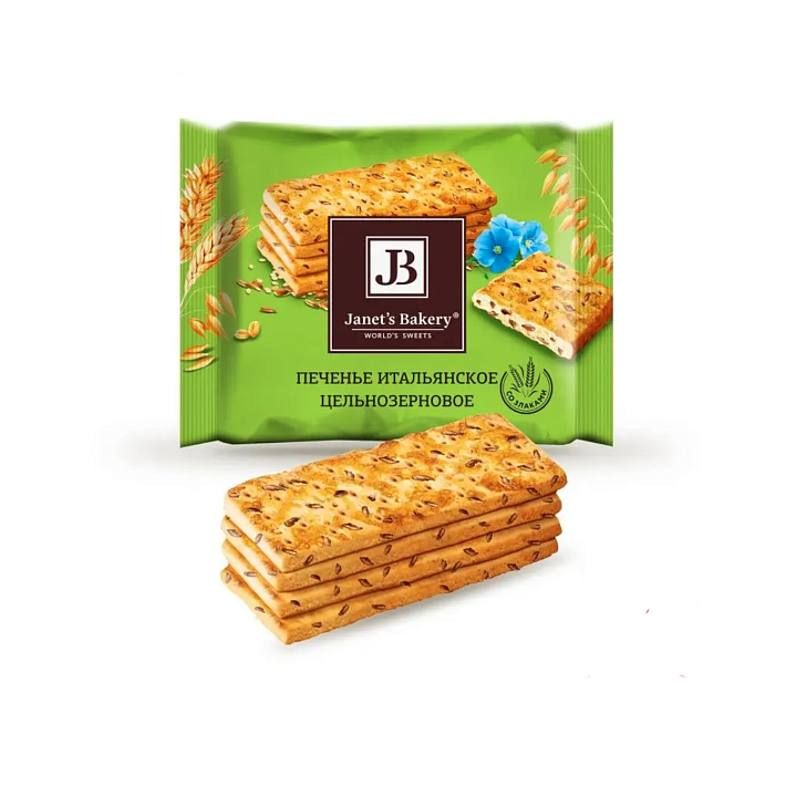 Печенье "Janets Bakery" Итальянское цельнозерновое 83г/11шт/Славянка