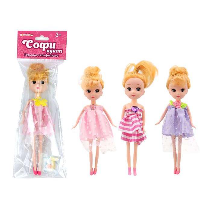 КТ94257 "Кукла Софи" с конфетами 18см 3г/18шт/Конфитой