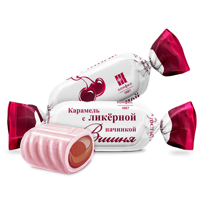 Карамель "Вишня" с ликерной начинкой 1 кг/КОНФИЛ