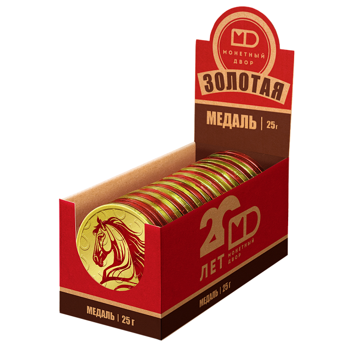 Медаль шоколадная "Символ Года" 25г/24шт/Монетный двор