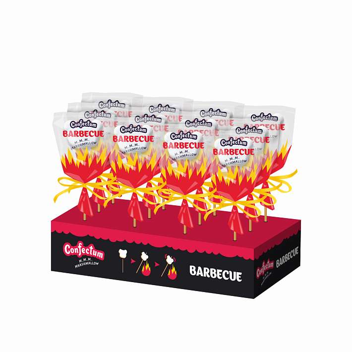 Маршмеллоу «Confectum Pops Barbecue» с ароматом ванили 11г/12шт/Конфектум