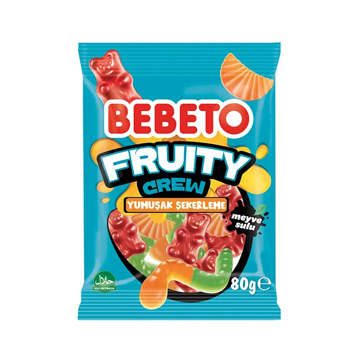 Жевательный мармелад "FRUITY СREW" 80г/12шт/Bebeto