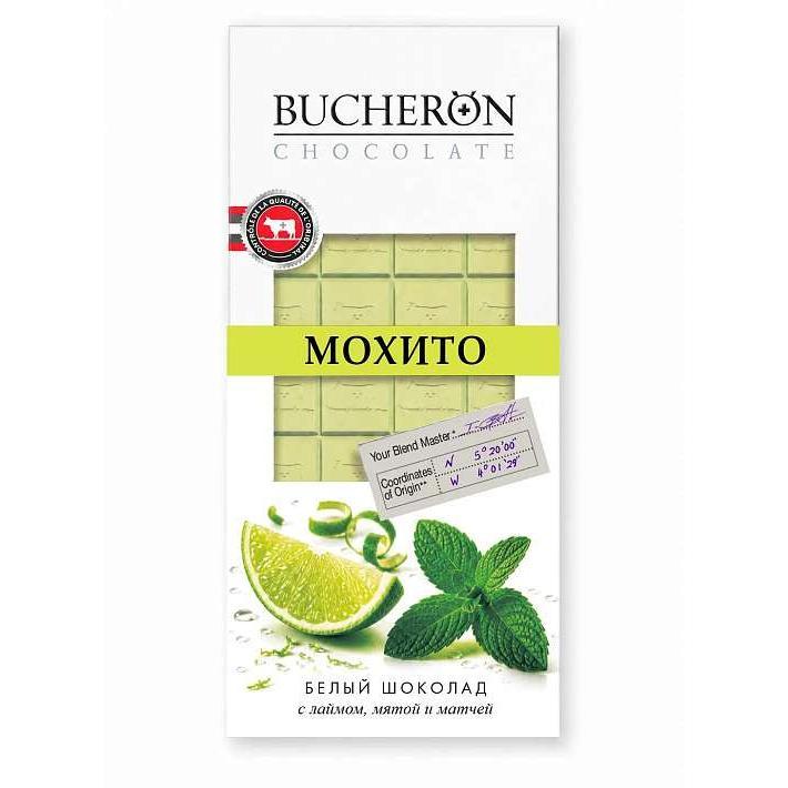 Шоколад "BUCHERON" белый с мохито, лаймом, мятой и матчей 70г/Интер Групп