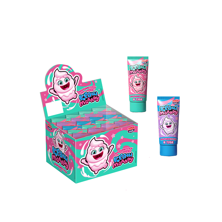 Маршмеллоу "Крашмеллоу" в тубе Ассорти 20г/20шт/Candy Club