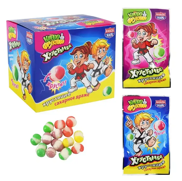 Хрустящее сахарное драже "Хрустямба. Клёво-Фруктово" 10г/30шт/Candy Club