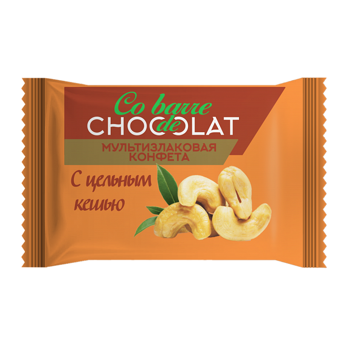 Конфеты "Сo barre de Chocolat" мультизлаковые с белой глазурью и кешью 2кг/Ваш Шоколатье+