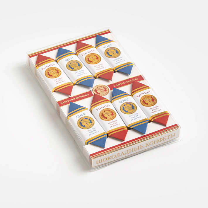 Набор конфет "Пралине & вафли & шоколад/кофе Корица" 110г/Петербургская Коллекция