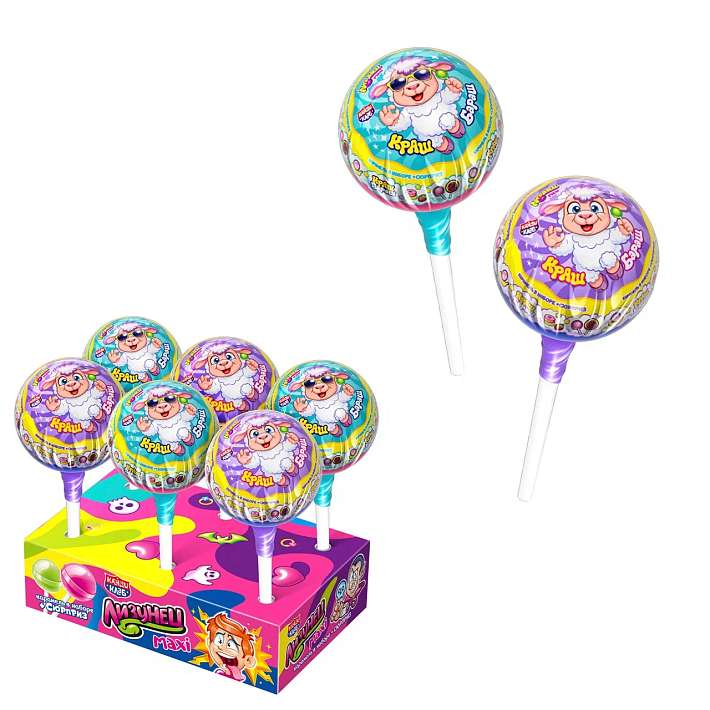 Карамель "Лизунец МАКСИ Краш Бараш в наборе с подарком 112г/Candy Club