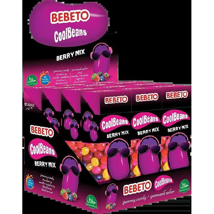 Жевательный мармелад "COOL BEANS BERRY MIX" 30г/12шт/Bebeto