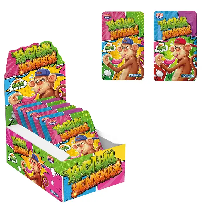 Карамель «Кислый Челлендж» Ассорти 13г/30шт/Candy Club